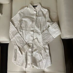 Dolce Gabbana White Striped Shirt - 36
